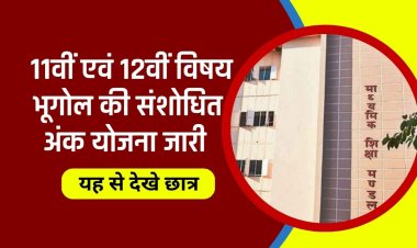 MPBSE जारी किया शैक्षणिक सत्र 2023-24 के लिए कक्षा 11वीं एवं 12वीं विषय भूगोल की संशोधित अंक योजना ।