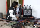 Unique display of Ram devotion, Ram temple made from scrap and figure of Ram Lakshman Sita